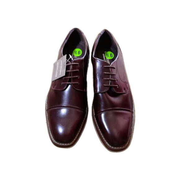Van Heusen Gable Oxford 9.5M Men\'s Dark Brown Cap Toe Lace Up Old Money Shoes main image 9